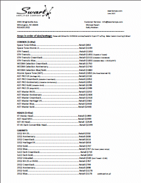 Swart Retail Pricing